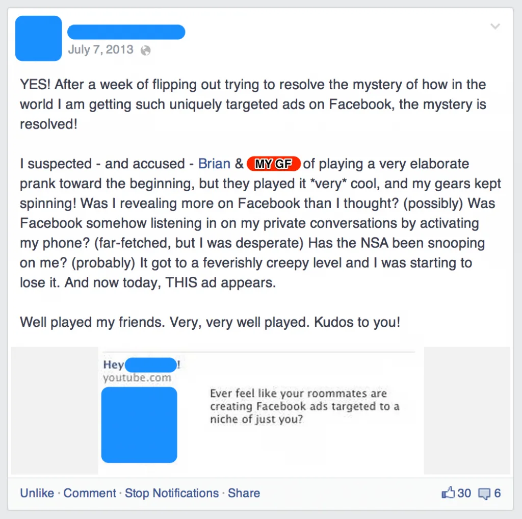 Caught In The Act Facebook Ads