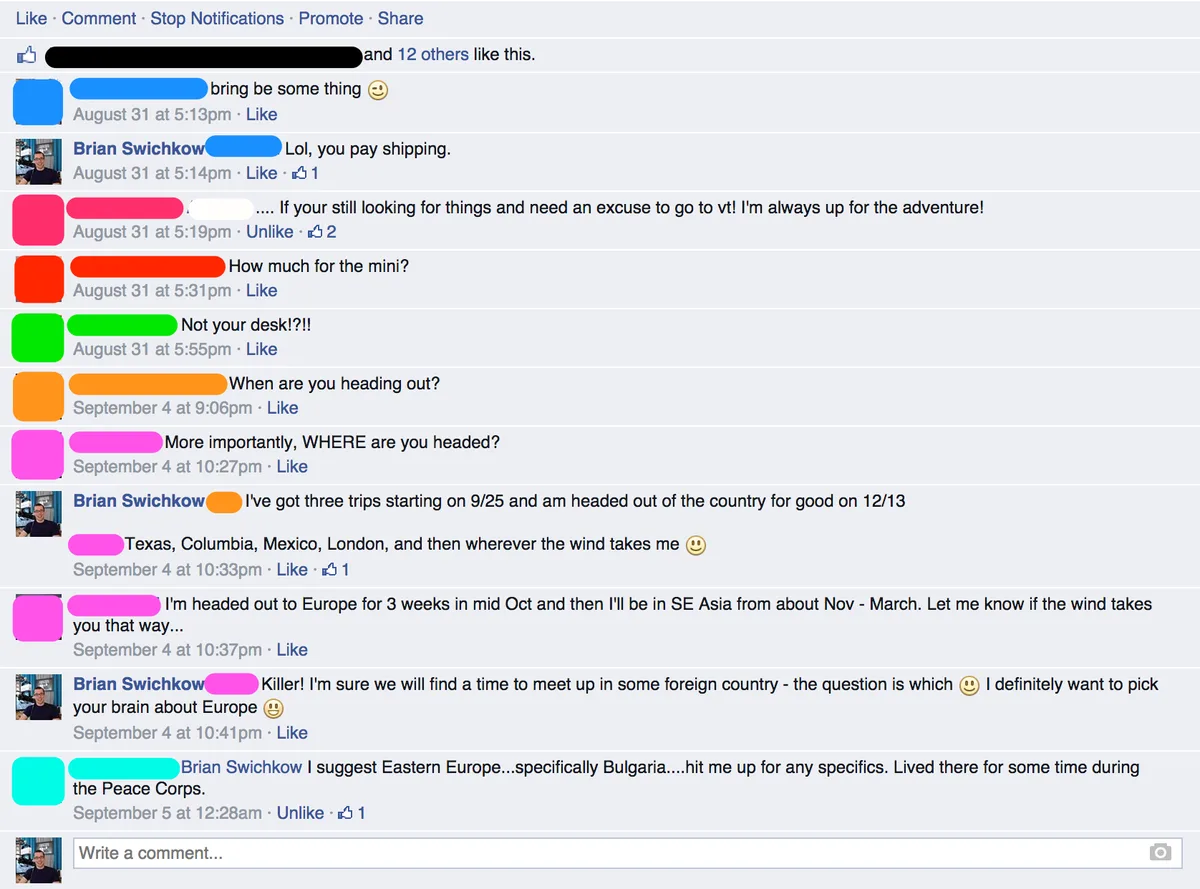 Facebook Digital Garage Sale Engagement Comments