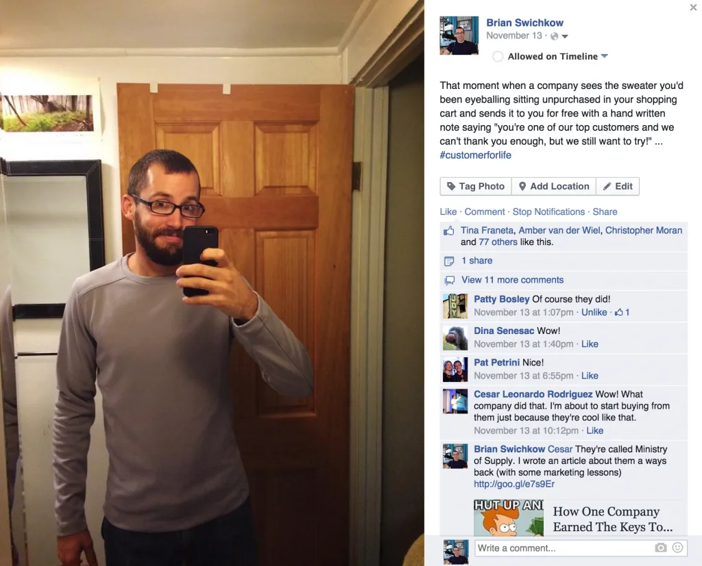 Ministry of Supply Free Sweater Best Customer Service
