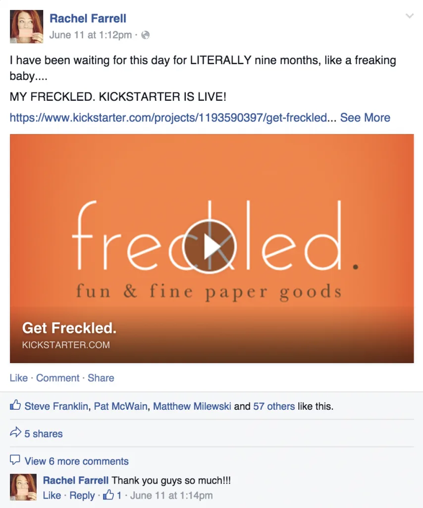 Rachel Farrell Get Freckled Kickstarter Project Paper Goods