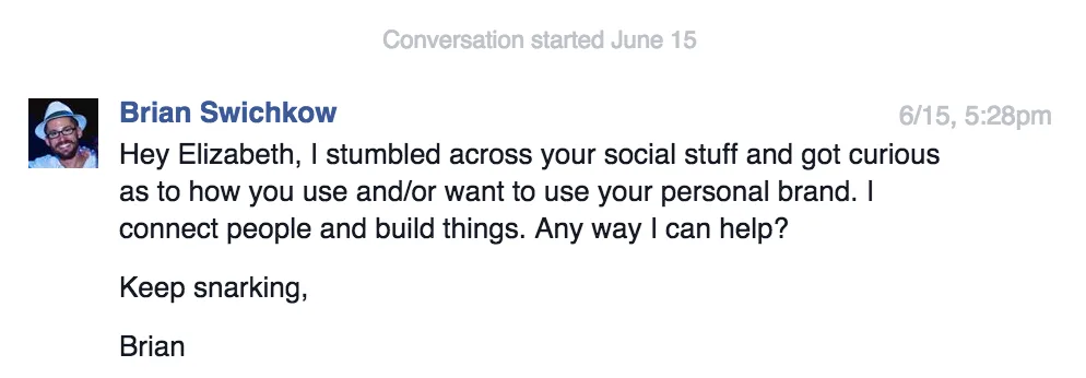 Elizabeth Barela Facebook Conversation
